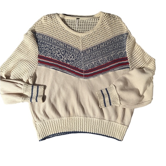 Free People Geo Party Pullover sweater size Medium - Picture 3 of 9